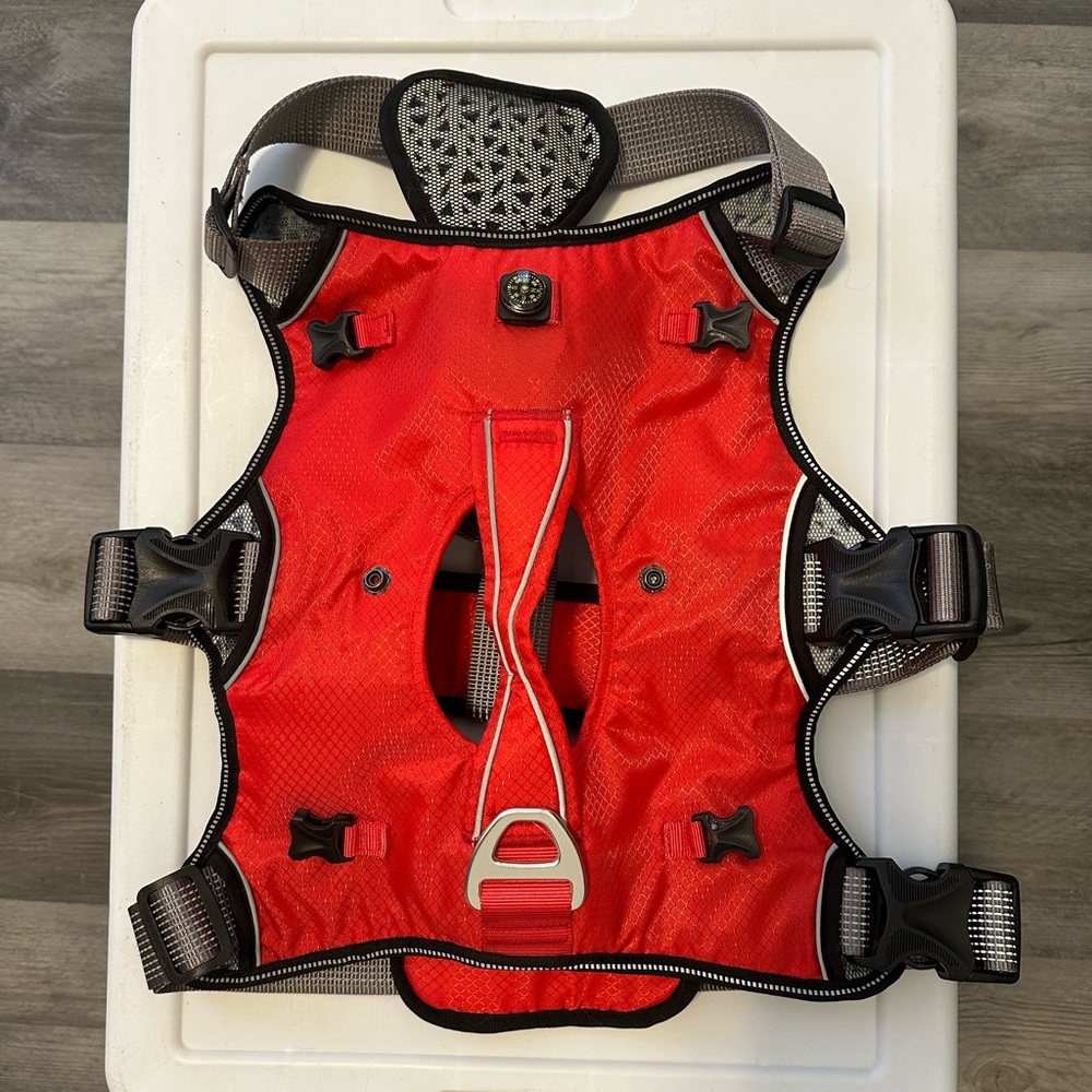 Red Dog Harness and Removable Backpack